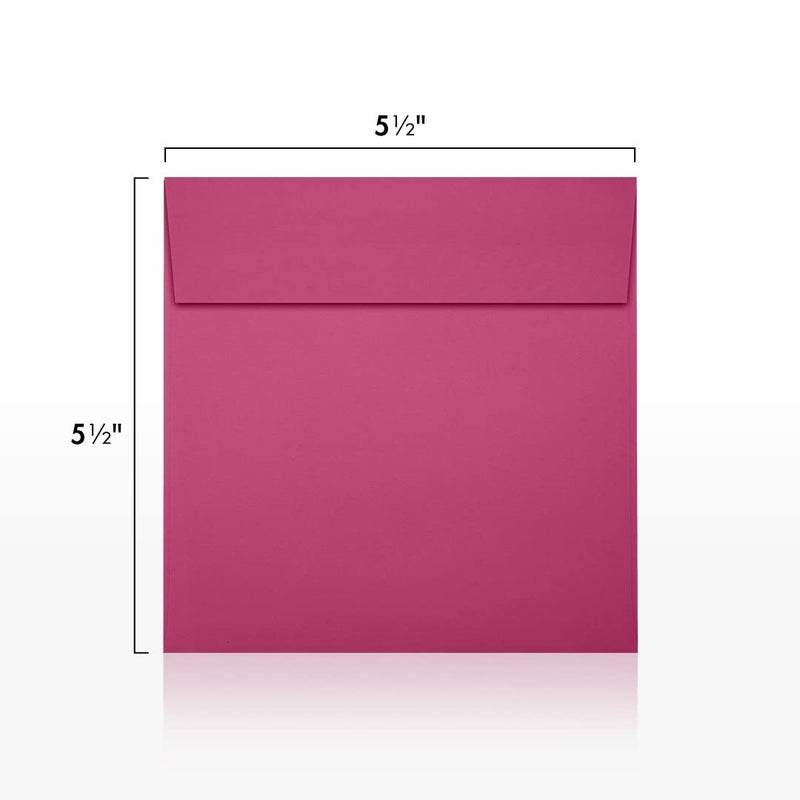 LUXPaper Square Invitation Envelopes | 5 1/2" x 5 1/2" | Magenta Pink | 80lb. Text | 50 Qty - Image 3